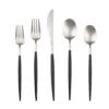 Evora Satin Black-Handle 30-Piece Set